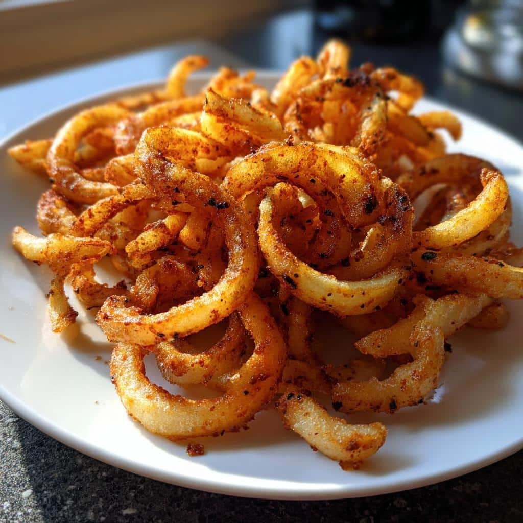 Air Fryer Cajun Curly Fries (Frozen Shortcut)
