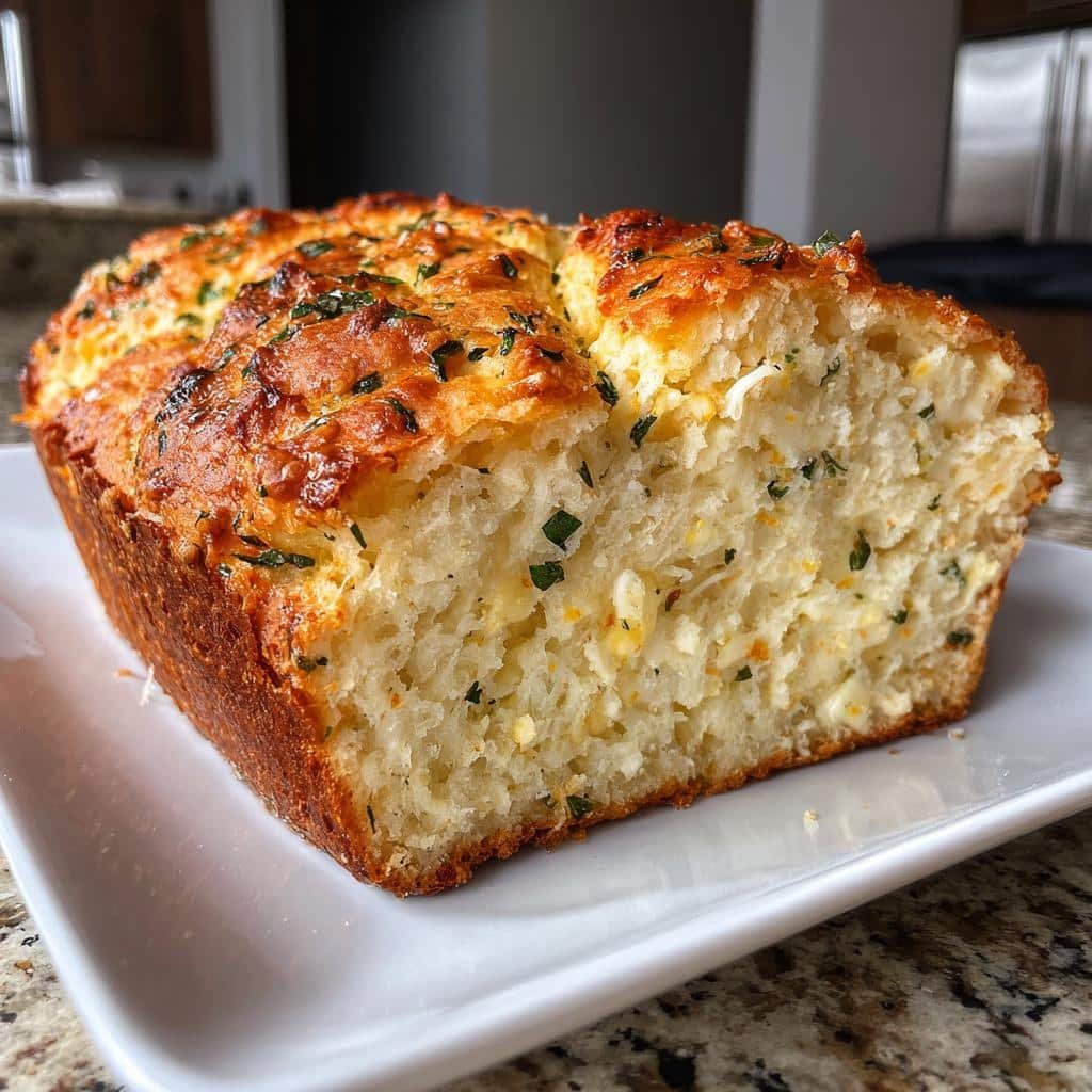 Air Fryer Cheese, Herb & Garlic Quick Bread