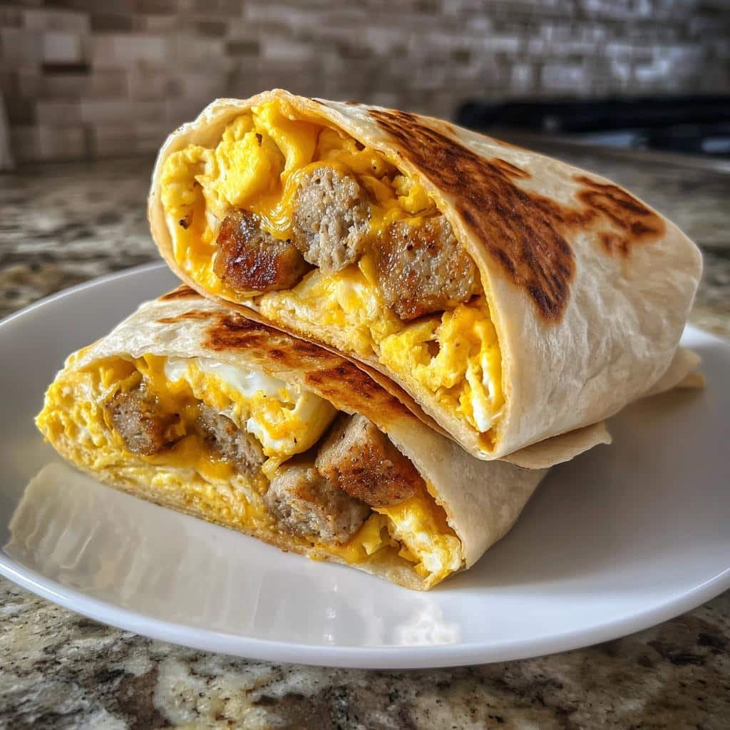 Air Fryer Cheesy Sausage & Egg Wraps - detail 1