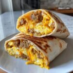 Air Fryer Cheesy Sausage & Egg Wraps