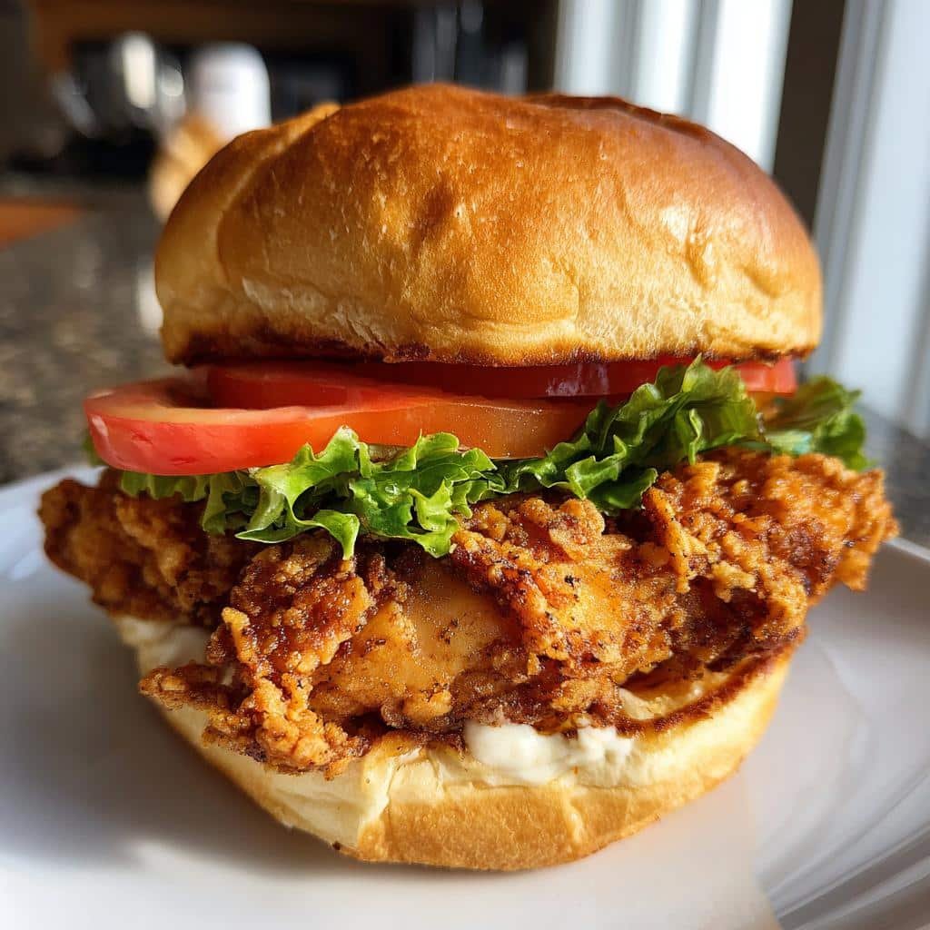 Air Fryer Chicken Thigh Juicy Sandwich