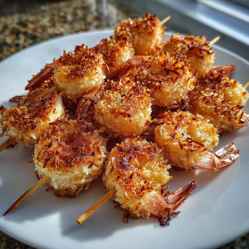 Air Fryer Coconut Shrimp Skewers