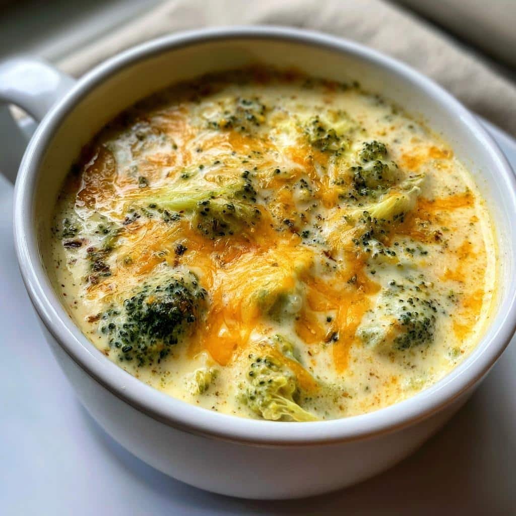25-Minute Air Fryer Creamy Broccoli Cheddar Soup Bliss 4 Air Fryer Creamy Broccoli Cheddar Soup Bowl - detail 1