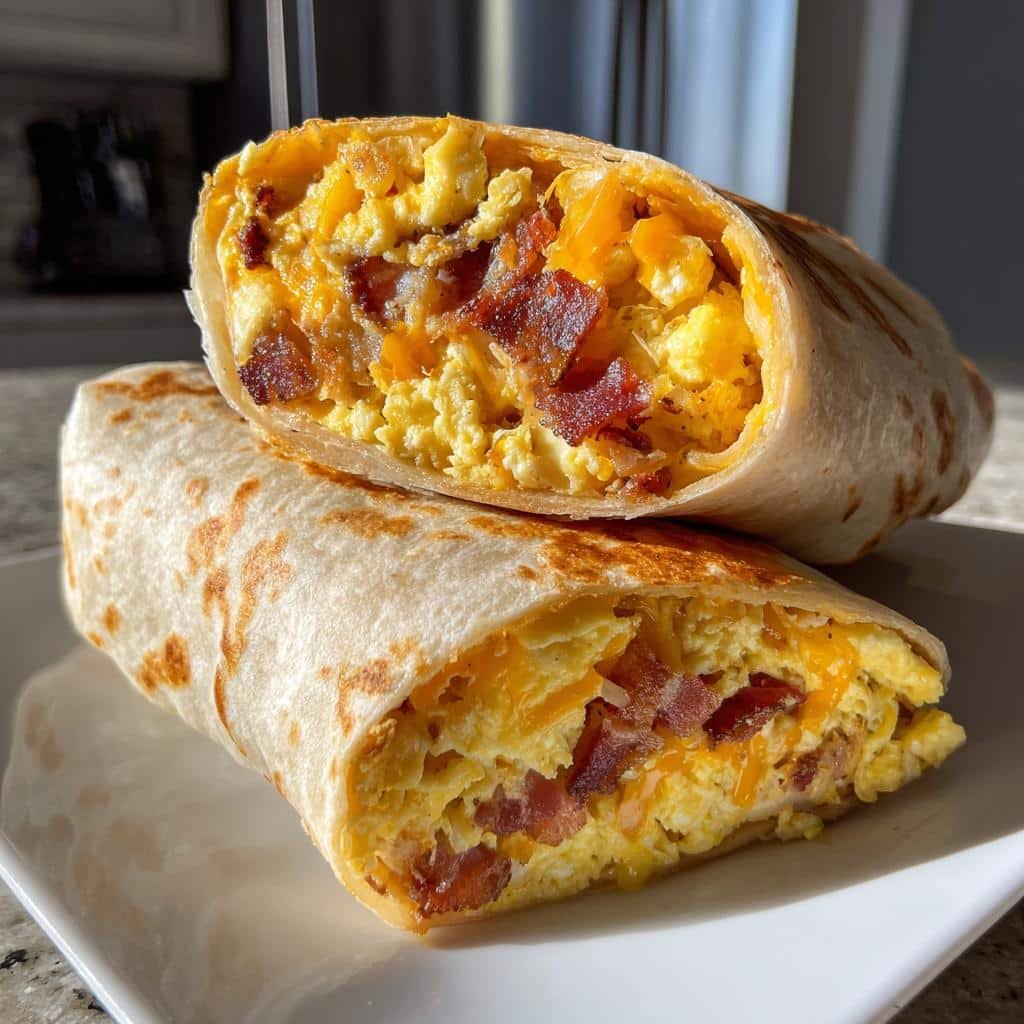 Air Fryer Crispy Breakfast Wrap (Bacon, Egg, Cheese Burrito)