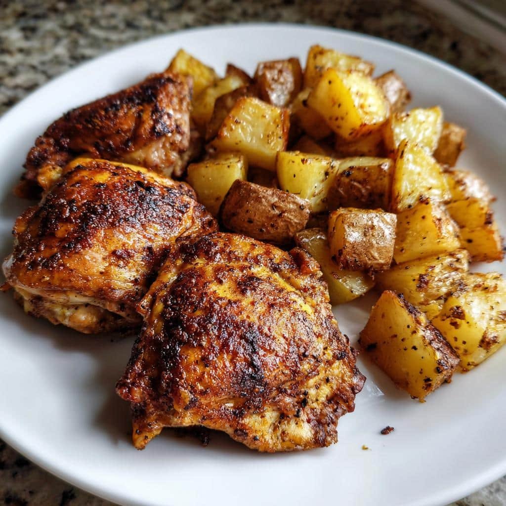 35-Minute Air Fryer Crispy Chicken Thighs Bliss with Potatoes 4 Air Fryer Crispy Chicken Thighs with Potatoes - detail 1