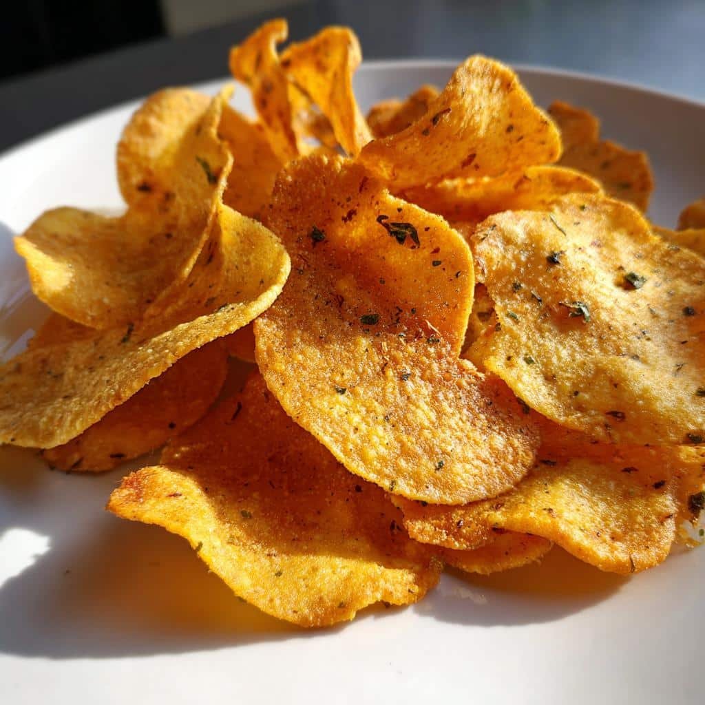 Air Fryer Curry Leaf Chickpea Chips