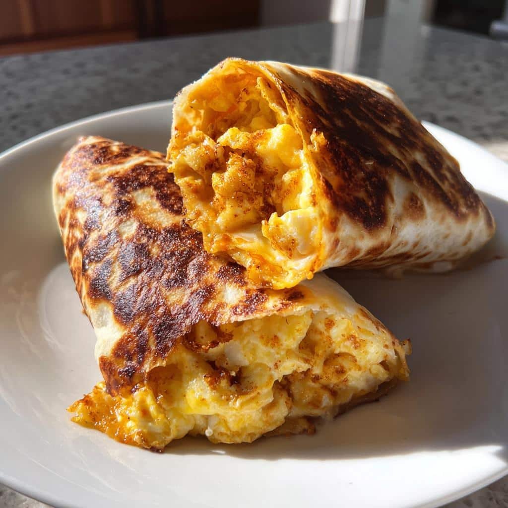 Air Fryer Egg & Cheese Tortilla Wrap