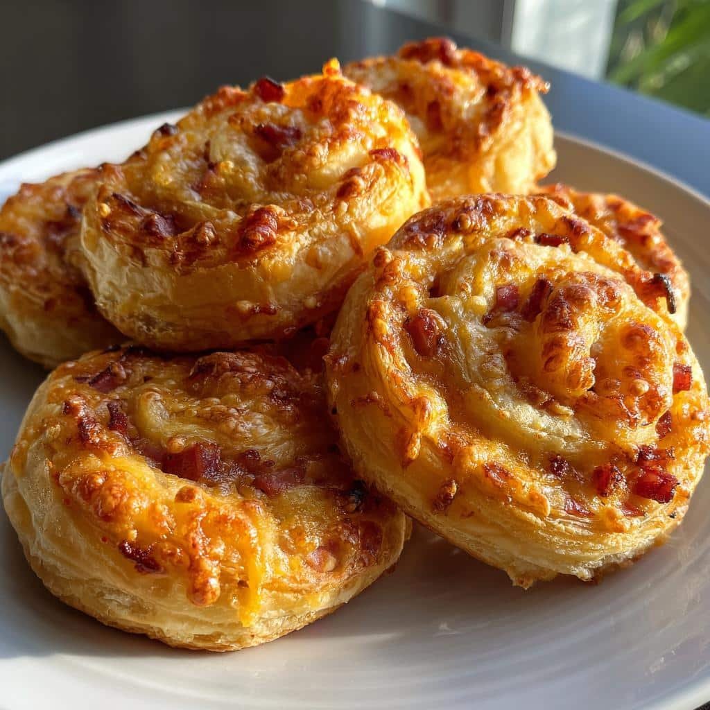 Air Fryer Flaky Ham & Cheese Puff Pastry Pinwheels - detail 1