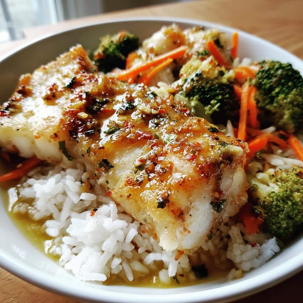 Air Fryer Garlic Butter Fish Bowl - detail 1