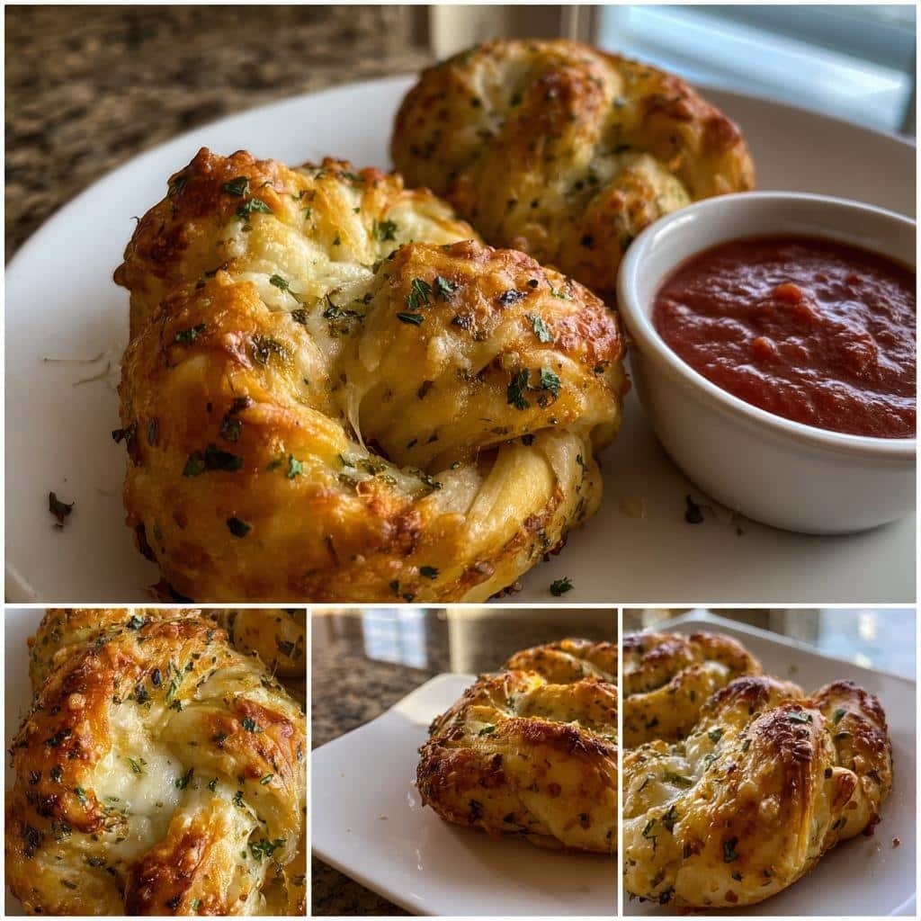 Air Fryer Garlic Knot Pizza (Twisted Bread) - detail 1