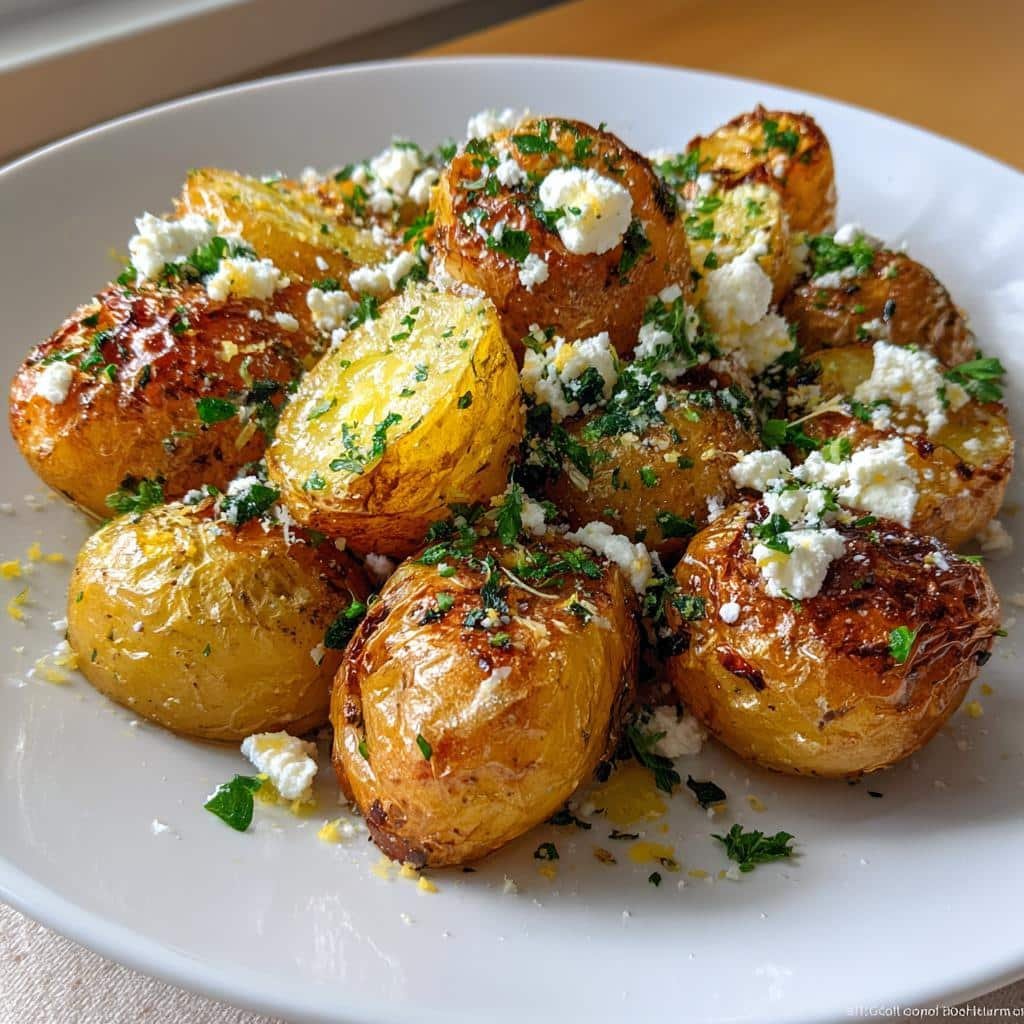 Air Fryer Greek Feta Roast Potatoes
