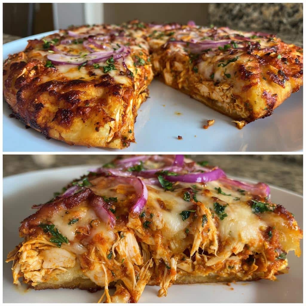 Air Fryer Harissa Spiced Chicken Pizza
