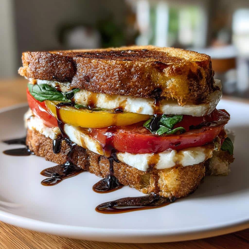 Air Fryer Heirloom Tomato Caprese Sandwich - detail 1