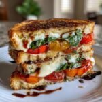 Air Fryer Heirloom Tomato Caprese Sandwich