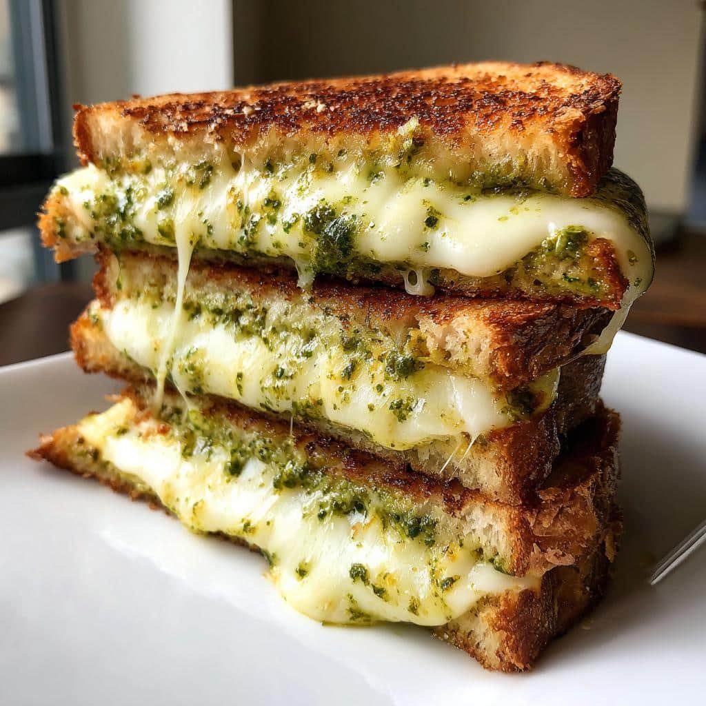 Air Fryer Irresistible Pesto Grilled Cheese Sandwich - detail 1