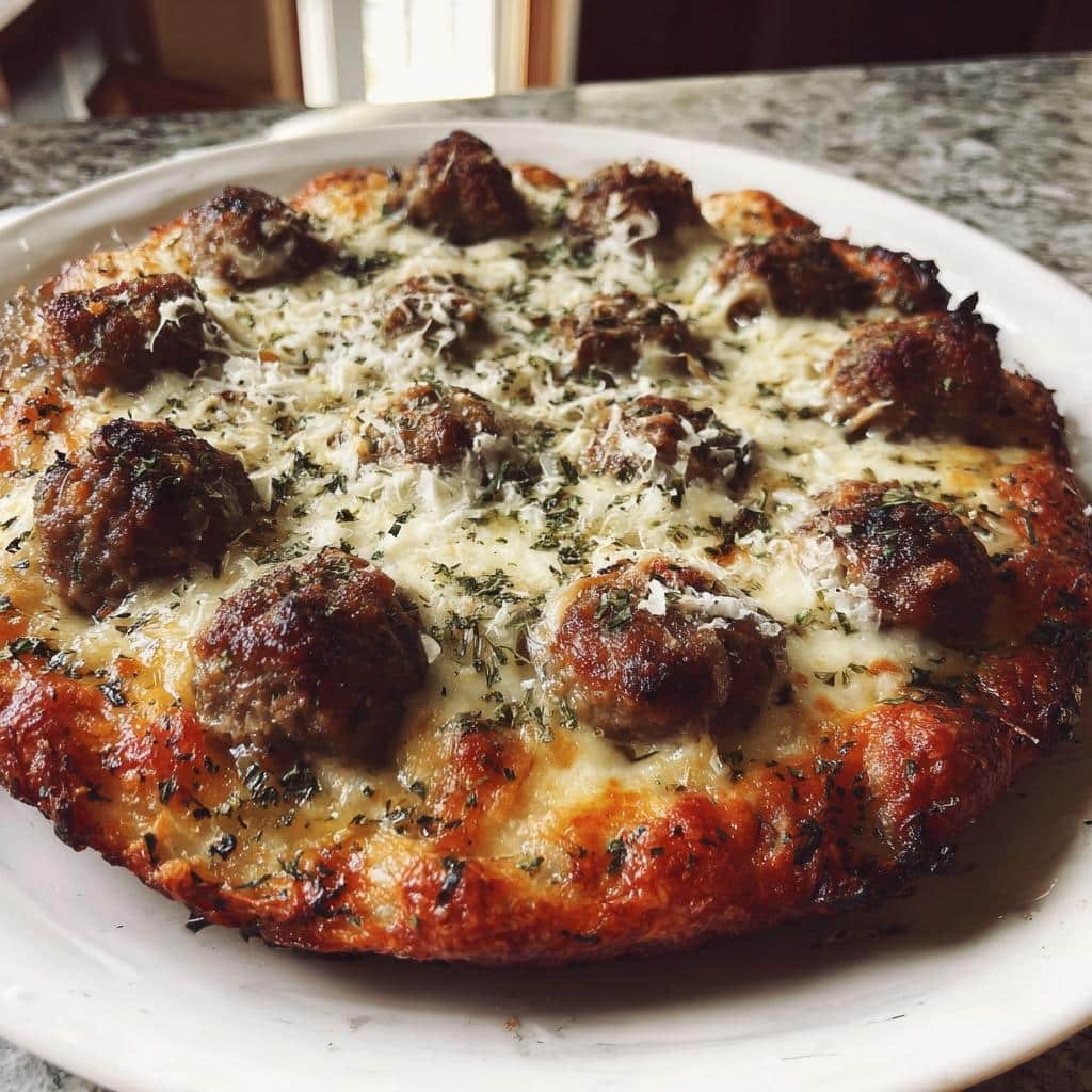 Air Fryer Italian Meatball Pizza