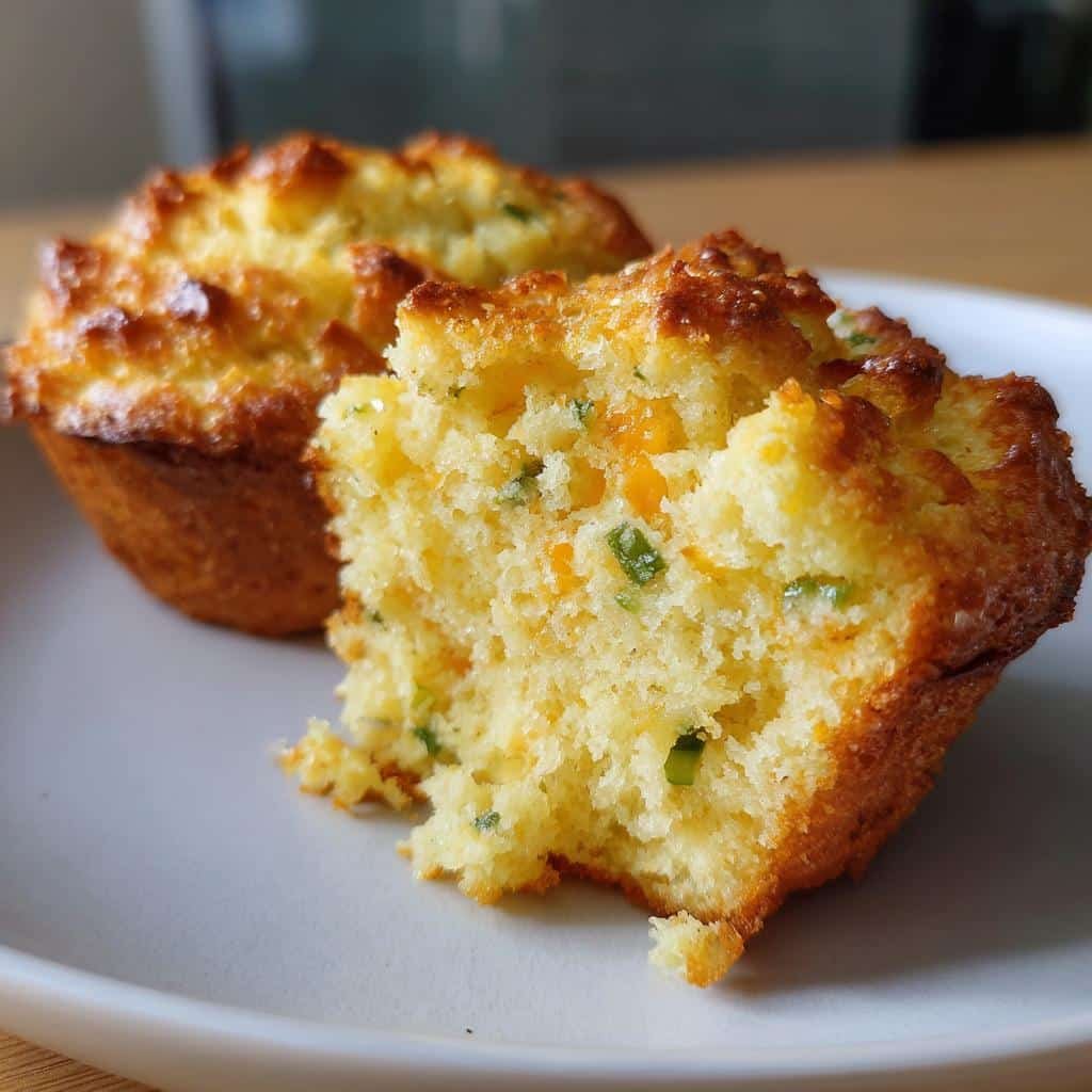 Air Fryer Jalapeño Cheddar Cornbread Muffins