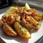 Air Fryer Loaded Wedges with Shrimp Scampi Topping