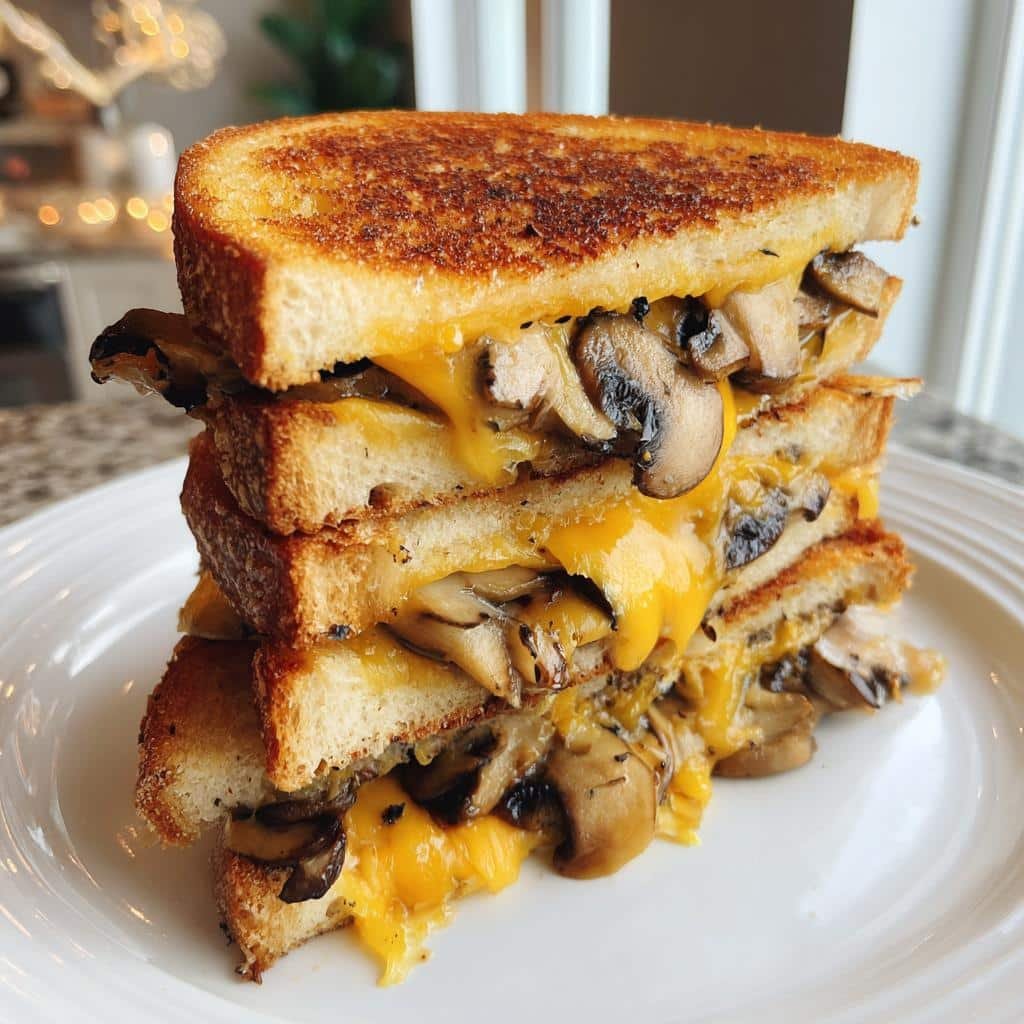 Air Fryer Mushroom Cheddar Sandwich - detail 1