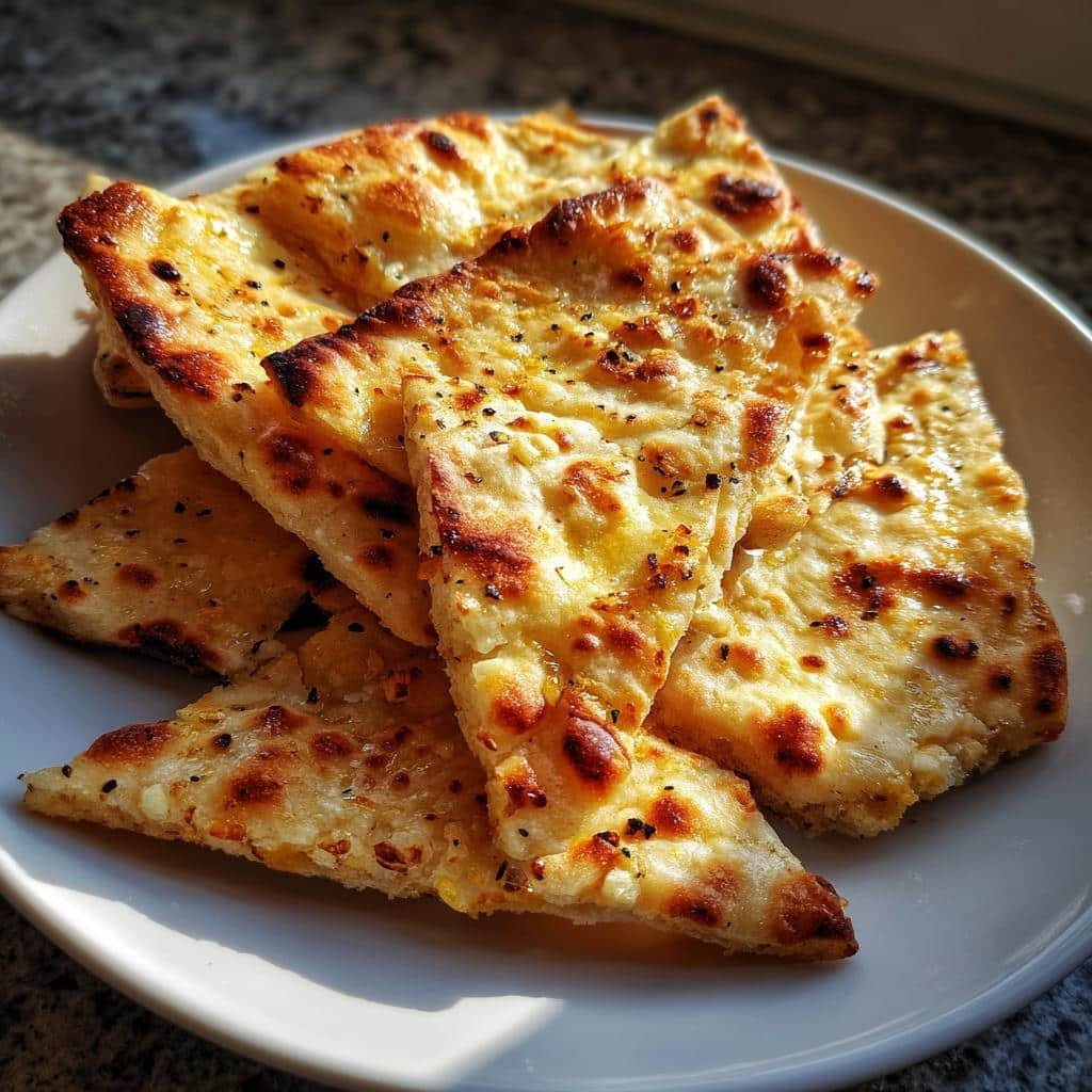 Air Fryer Naan Chips Garlic