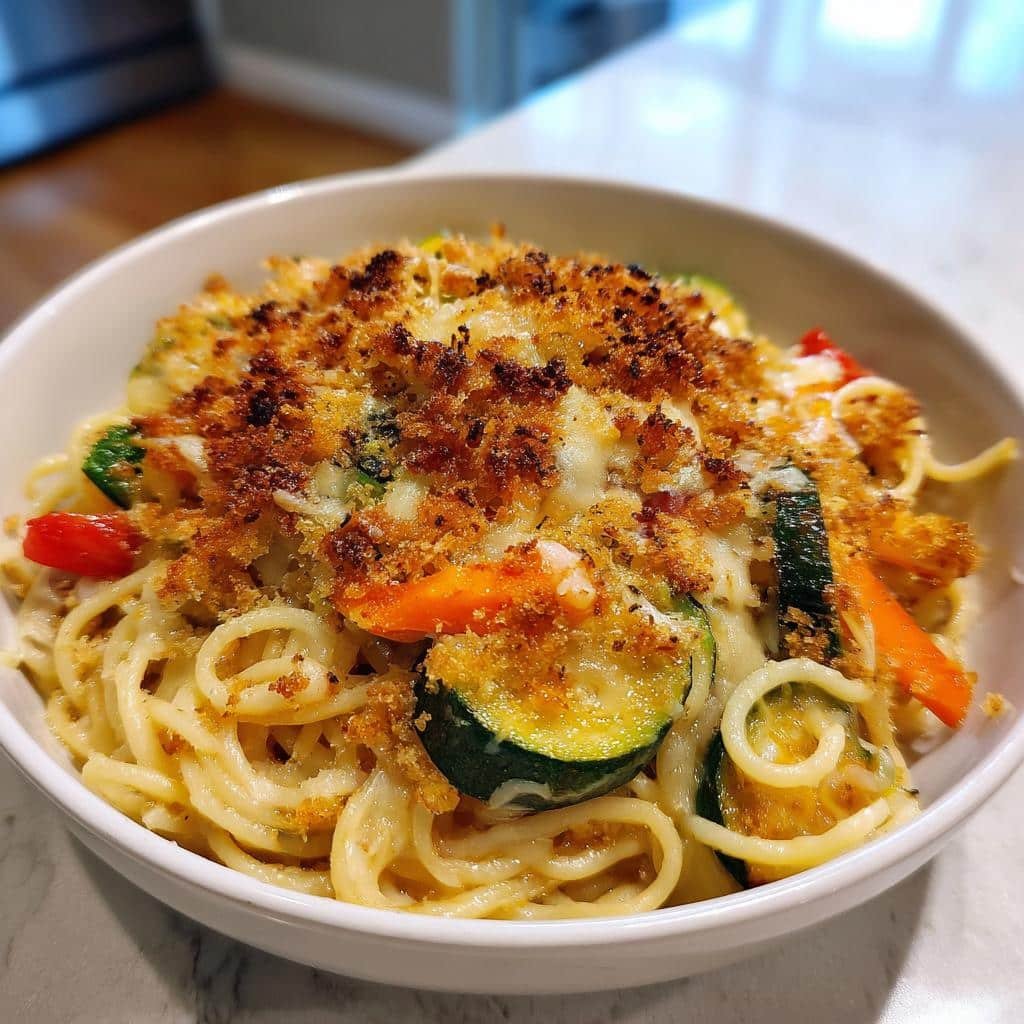 Air Fryer Pasta Primavera (Crispy-Topped) - detail 1
