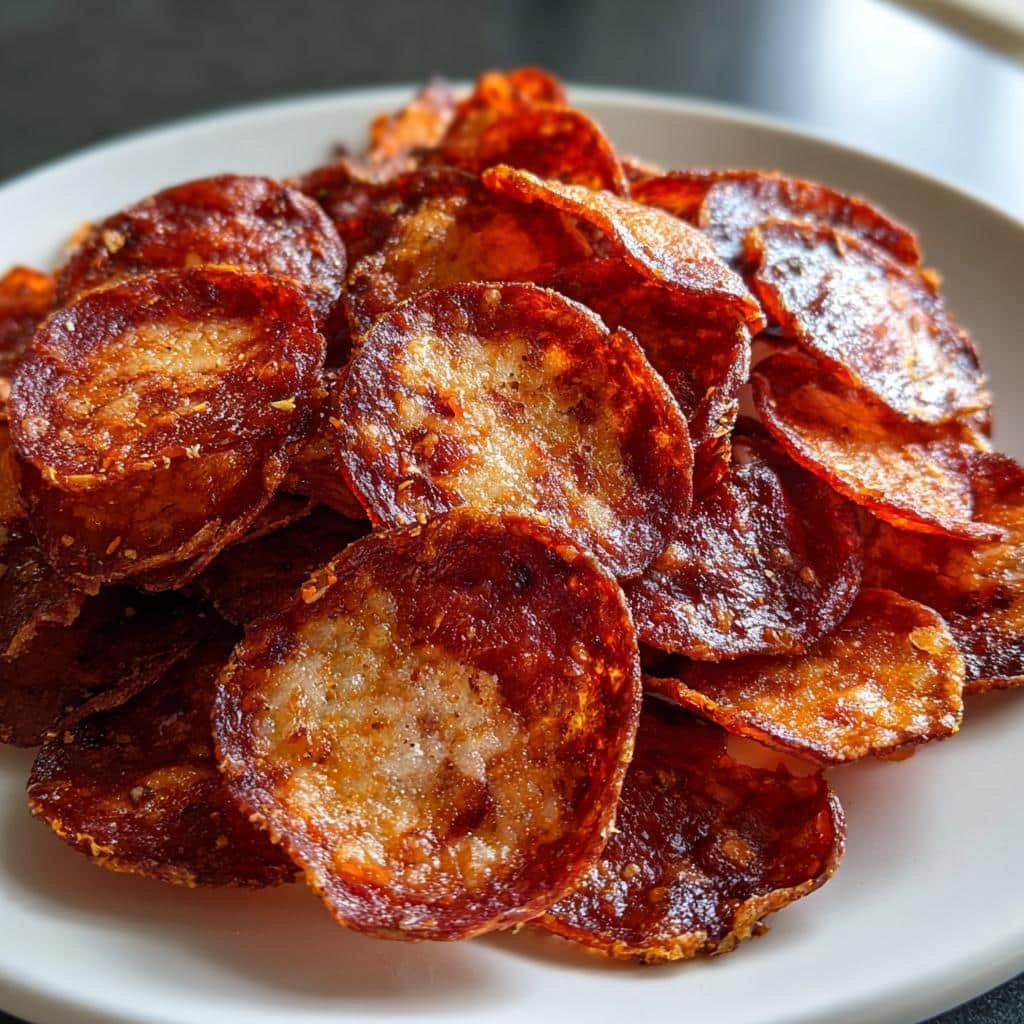 Air Fryer Pepperoni Chips