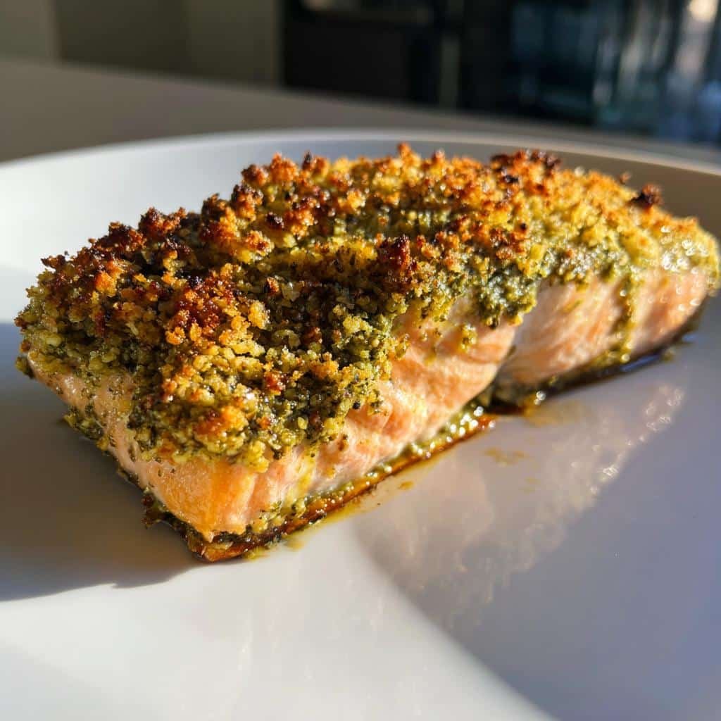 Air Fryer Pesto-Crusted Salmon
