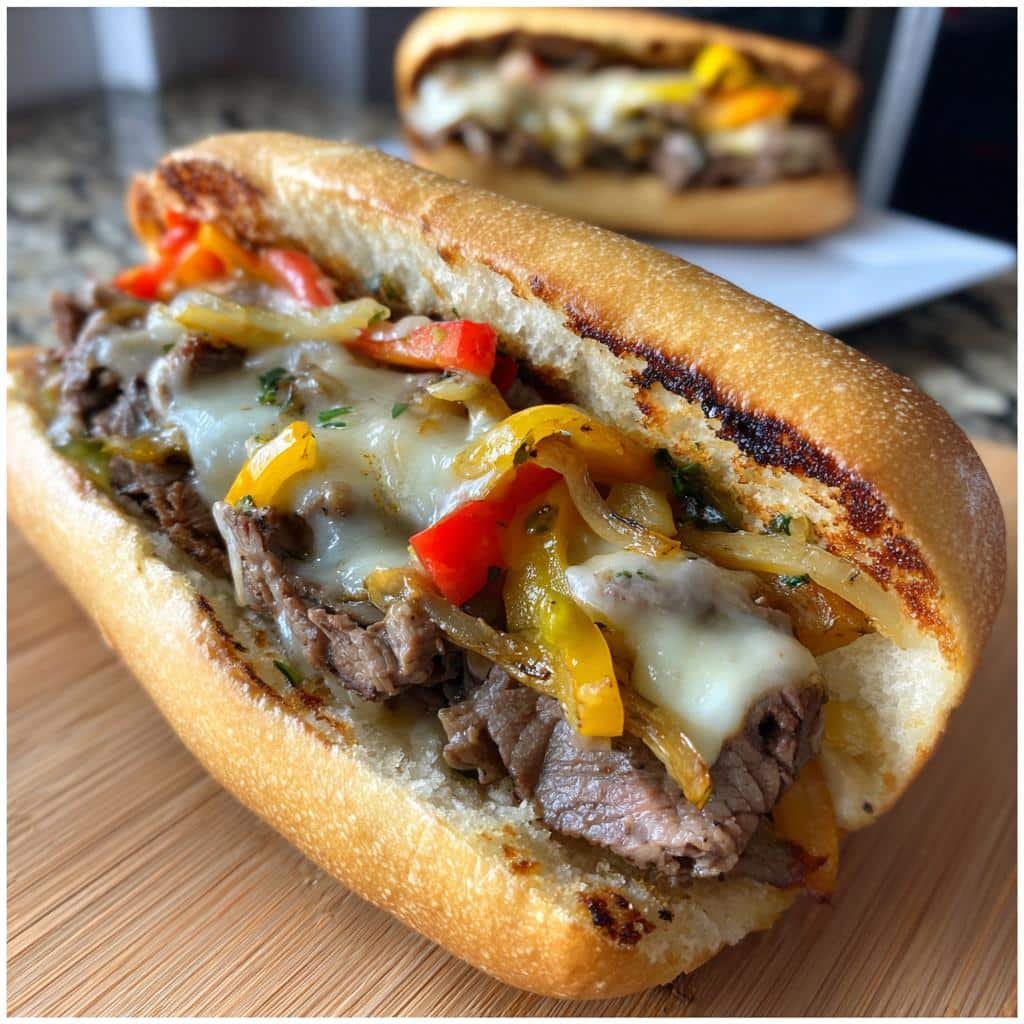 Air Fryer Philly Cheesesteak (Air-Fried)