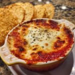Air Fryer Pizza Dip (Served with Pizza Crust Chips)