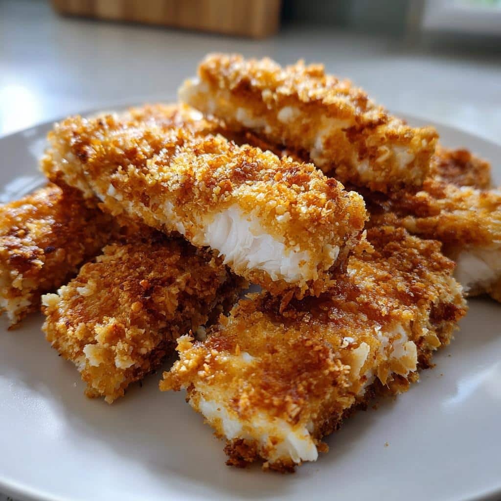 Air Fryer Pork Rind Crusted Fish Sticks
