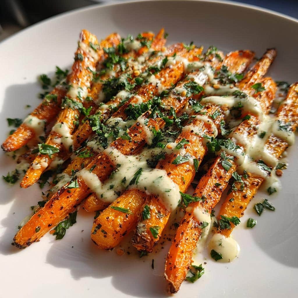 Air Fryer Roasted Carrot Salad with Tahini - detail 1