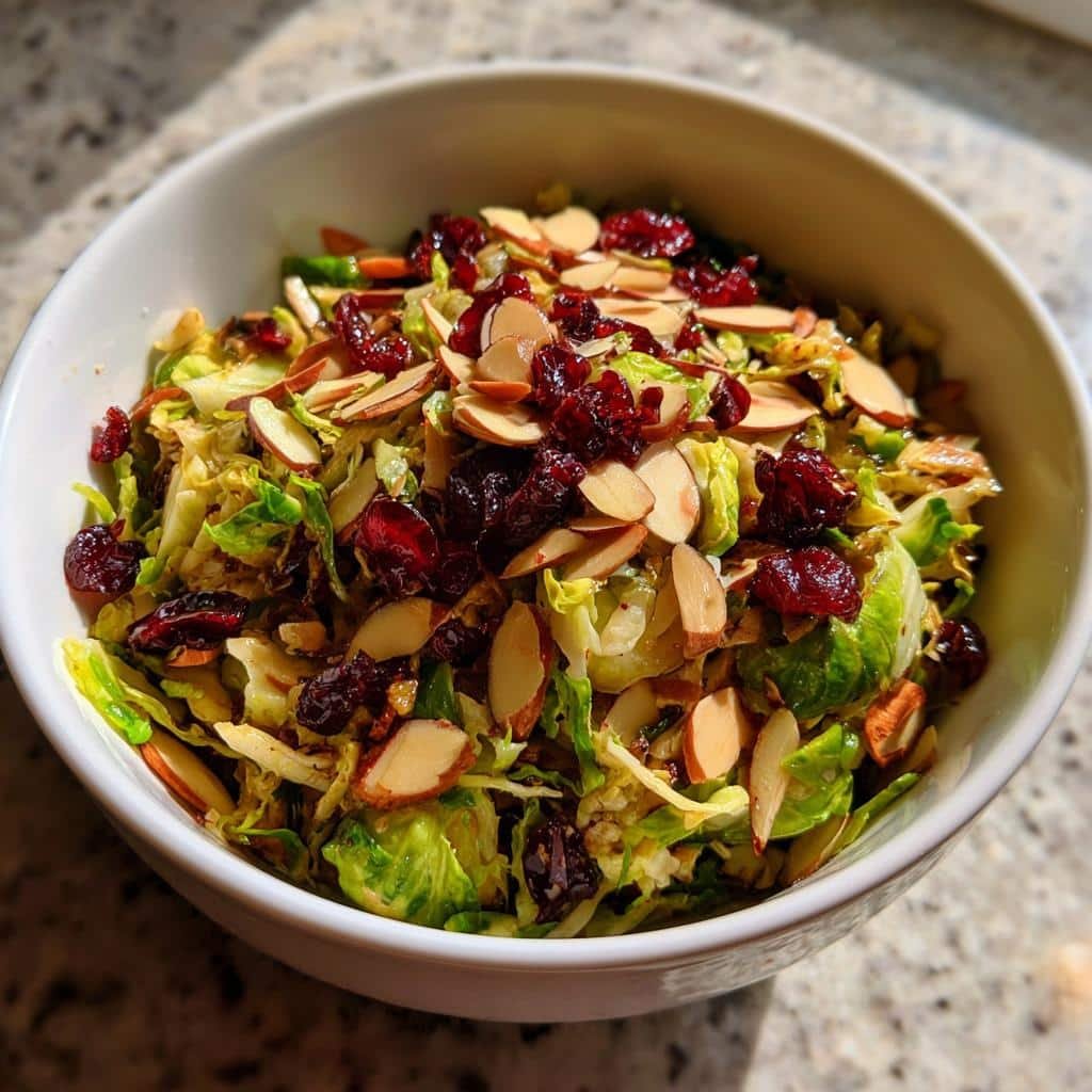 Crispy Air Fryer Brussels Sprouts Salad with 5-Minute Magic 4 Air Fryer Shaved Brussels Sprouts Salad with Cranberries - detail 1