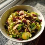 Air Fryer Shaved Brussels Sprouts Salad with Cranberries