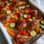 Air Fryer Sheet Pan Drumsticks Roasted Veggies