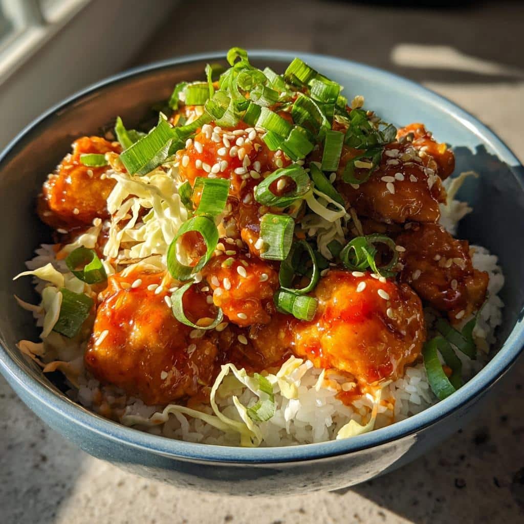 Air Fryer Spicy & Saucy Bang Bang Chicken Bowl