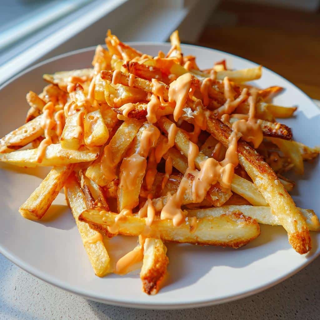 Air Fryer Sriracha Mayo Drizzle Fries - detail 1