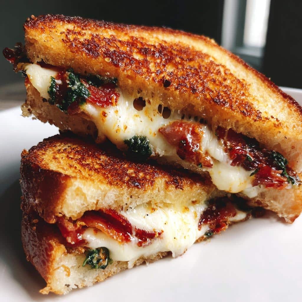 Air Fryer Sun-Dried Tomato Bacon Pesto Grilled Cheese - 10-Minute Bliss 4 Air Fryer Sun-Dried Tomato Bacon Pesto Grilled Cheese - detail 1