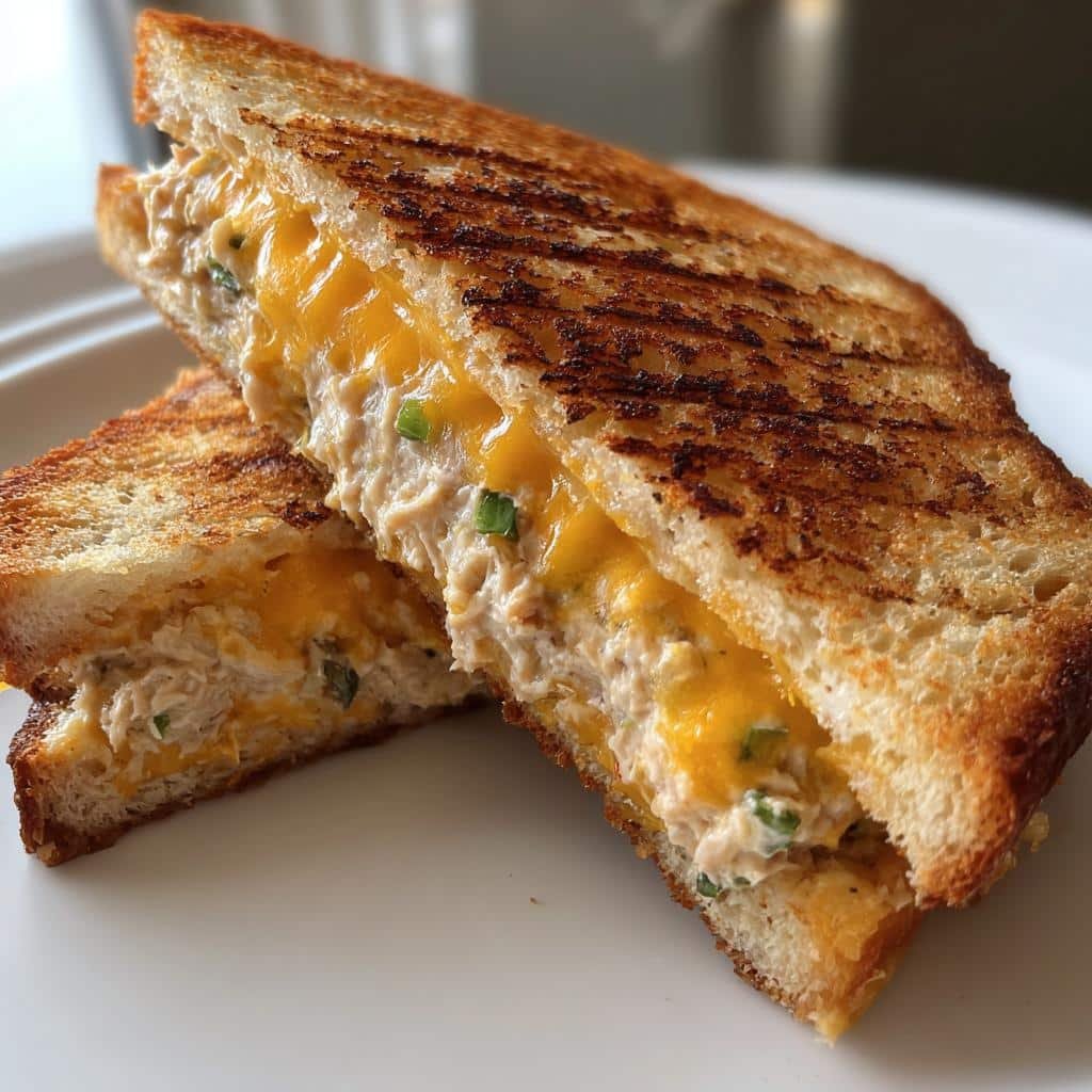 Air Fryer Tuna Salad Cheddar Sandwich