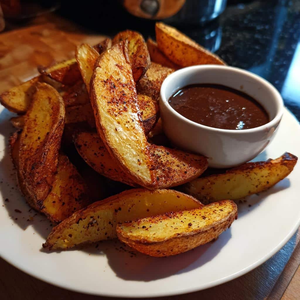 Air Fryer Wedges with Mole Sauce