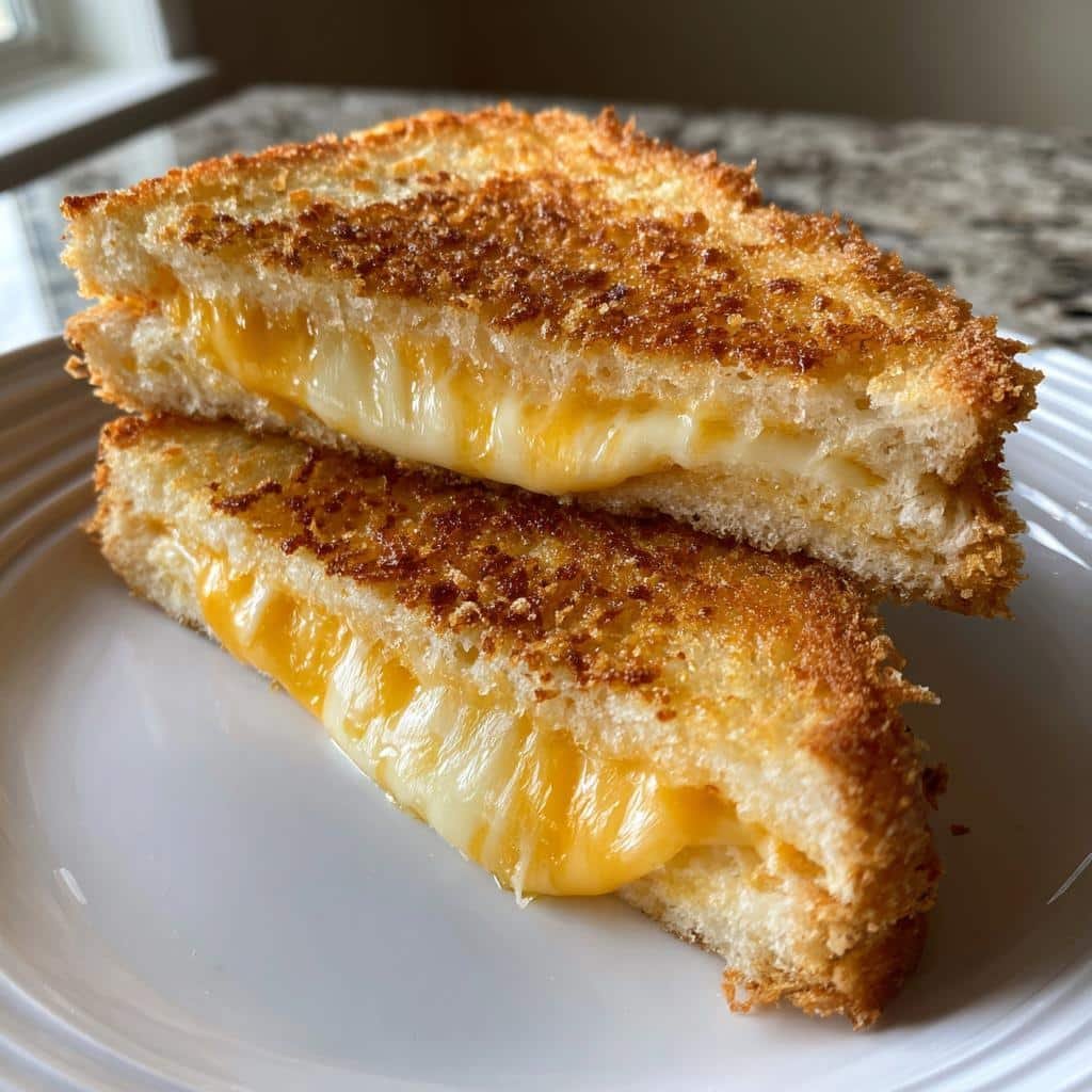 Air Fryer White Bread Crispy Grilled Cheese