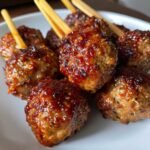 BBQ meatball bite skewers (air fryer)