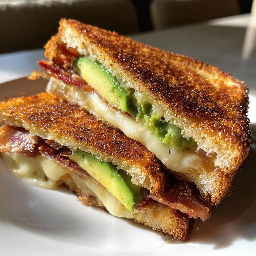air fryer Bacon Avocado Cheese Sandwich