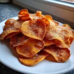 air fryer Cinnamon Sugar Sweet Potato Chips