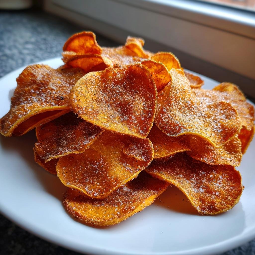 air fryer Cinnamon Sugar Sweet Potato Chips