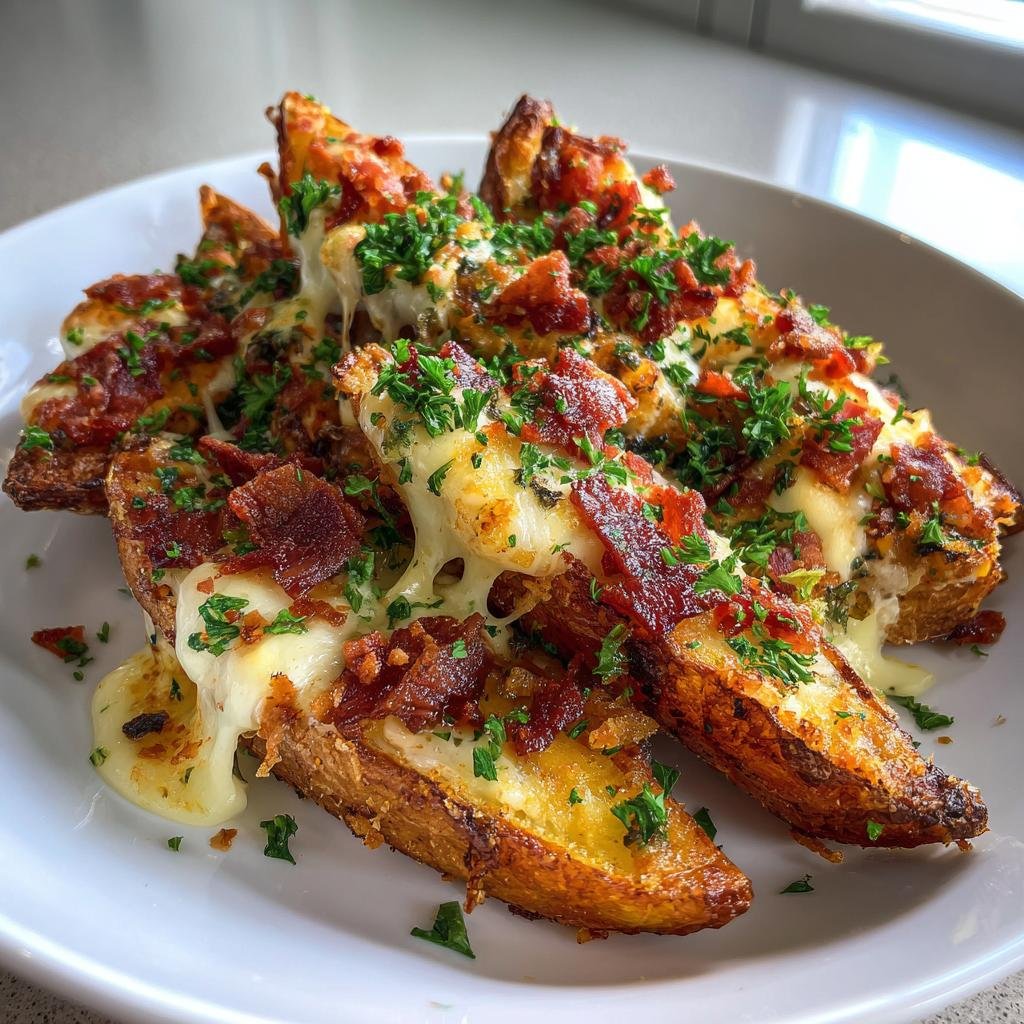 air fryer Mozzarella & Bacon Loaded Wedges - detail 1