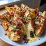 air fryer Mozzarella & Bacon Loaded Wedges