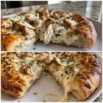 Air Fryer Alfredo Pizza with Grilled Chicken
