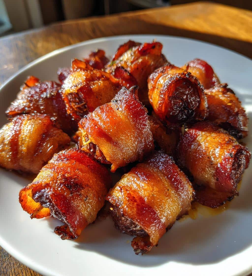 Air Fryer Bacon wrapped date bites