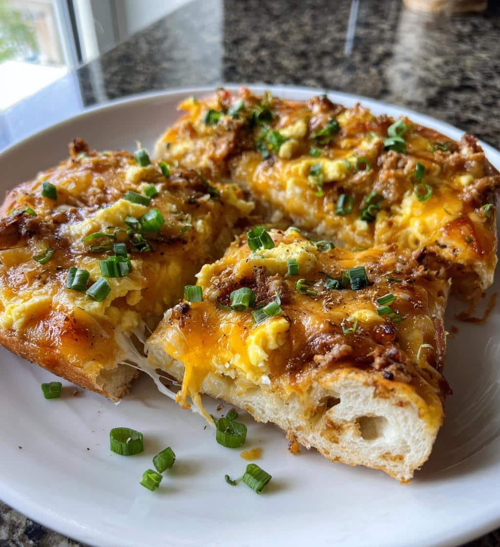 Air Fryer Breakfast Pizza Scrambled Eggs & Cheese