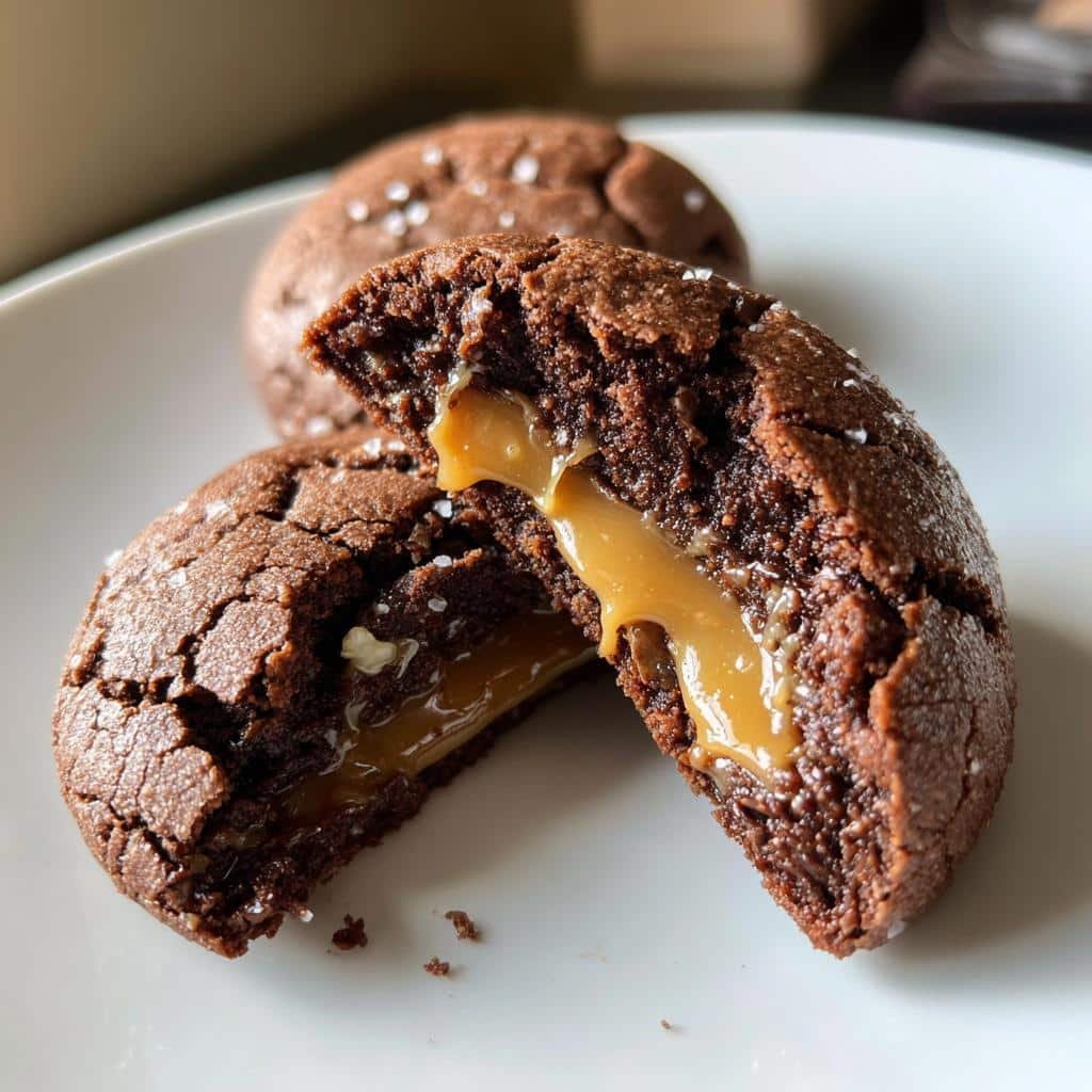 Air Fryer Brownie Cookies with Salted Caramel Filling (Air Fryer)